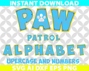 Paw patrol font Etsy