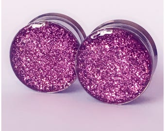 Double sided glitter plugs! ear plugs, ear stretchers, ear guages.