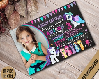 My Little Pony Invitation,My Little Pony Birthday Invitation,My Little Pony Party,My Little Pony Invite,My Little Pony Birthday