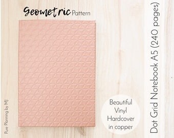 Dotted Notebook, Dot Grid Notebook, Diary, Handmade Journal, Hardcover Notebook, Copper, Bullet Journal, Bullet Journal Notebook, A5