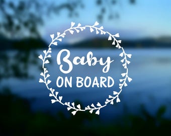 DECAL {Baby On Board} Vinyl Decal | Car Window Decal | Baby on Board Decal | Safety Sticker | Pregnancy | Bumper Sticker | Baby Shower Gift