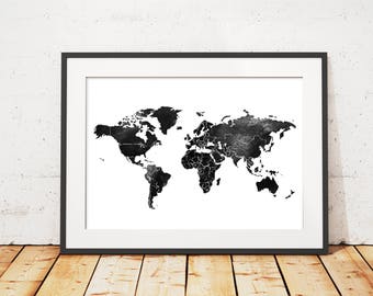 Abstract world map | Etsy