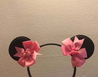 Handmade Black & Pink Minnie Mouse Ears