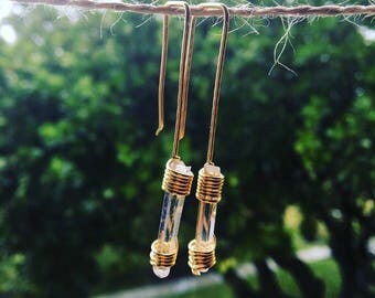 quartz earrings, clear quartz earrings, crystal earrings, pendant earrings, gemstones earrings
