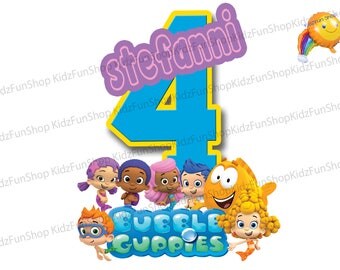 Bubble Guppies Iron On Tranfer, Bubble Guppies Shirt Iron On, Bubble Guppies Personalized Iron On Transfer,Birthday Party Shirt,DIGITAL FILE