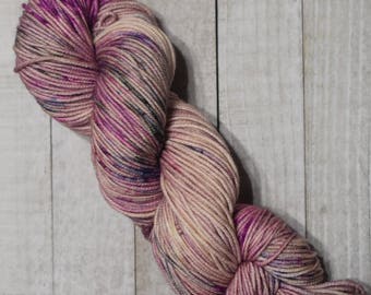 Hand-dyed, worsted weight yarn, 100% SW merino wool, 218yds, colorway *Everafter*