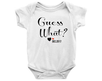 Guess What Onesie, Pregnancy Announcement Onesie, Guess What Bodysuit, Cute Personalised Onesie, Personalized Onsies, Surprise Expecting