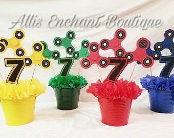 Fidget Spinner Centerpiece Fidget Spinner Party Real Spins by Hand Party birthday Boy Decorations Events Kids Party