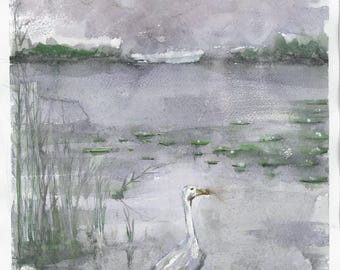 Goose watercolor | Etsy