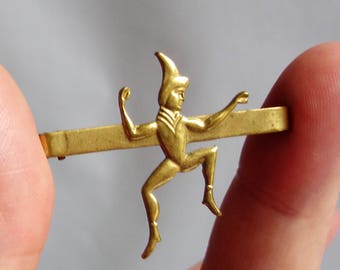 Girl Guides Brownies Promise Badge Pin Bar Brooch Signed Brass 1950's