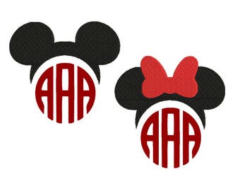 Mickey minnie monogram embroidery design file, mickey mouse embroidery design, minnie mouse embroidery design