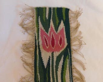 Vintage Norwegian Arts and Crafts woven Tulip scandinavian