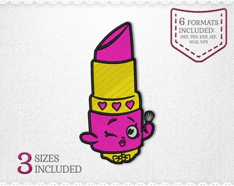 Shopkins Lippy Lip Embroidery Machine Design - 3 Sizes - INSTANT DOWNLOAD - Applique, Embroidery, Designs