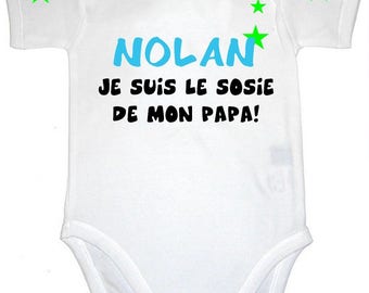 Bodysuit look-alike dad personalized with name