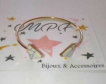 White & gold Bangle Bracelet