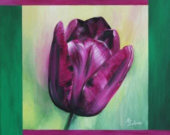 FLOWERS - Acrylic painting on canvas "Tulip No. 2"