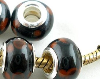 B02440 sterling 925 Silver core glass bead