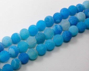 Pearl agate eflorescence 6 mm turquoise set of 10