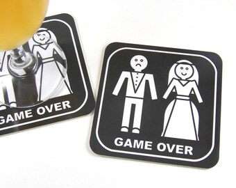 EVJH EVJG coaster gift funny future coaster groom Game Over