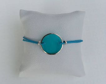 Bracelet turquoise sequin tone on tone