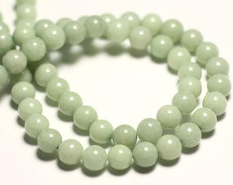 20pc - stone beads - Jade 6mm Green balls light Amande Pastel - 8741140016095