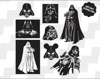 Darth Vader Svg, Darth Vader vector, Darth Vader clipart, Darth Vader cutting file, Darth Vader silhouette, Darth Vader Eps, Png, Dxf