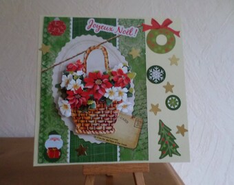 greeting card with basket of flowers