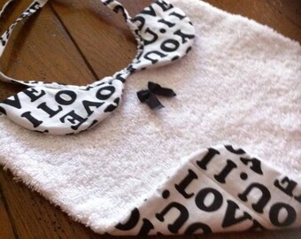 bib collar has Peter Pan very chic cotton reversible black / white