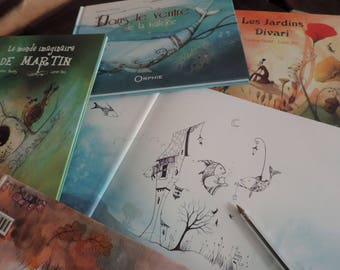 Set of 4 books illustrated youth - your choice = a small gift and more
