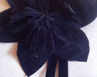 Sewing, Black Suede flower brooch