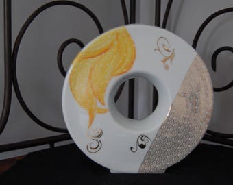 Modern round Limoges porcelain vase