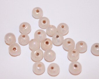 Opal round glass lustrous 6mm Pack of 20 beads