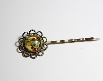 cabochon, Glas and bronze glass Bobby pin