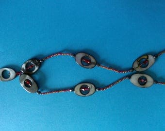 Red and grey necklace
