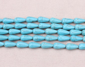 set of 5 natural stone 7 * 14mm Teardrop shape beads