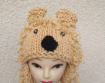 wool hand knitted lion Hat