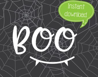 Boo SVG, Halloween SVG, Cricut Cut File, Silhouette File