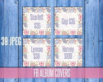 SMM Album Covers; paisley; 5" x 5"; HO approved, Group Cover, Cover Photo; Approved Fonts and colors; Instant Download