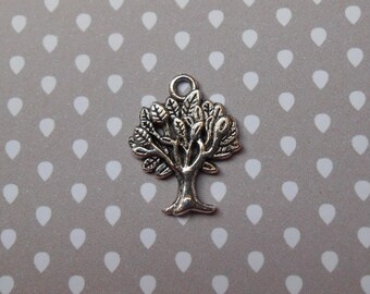 1 tree of life in antique silver charm