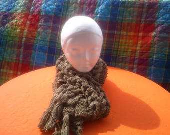 Knitted by hand woven 100% cotton scarf