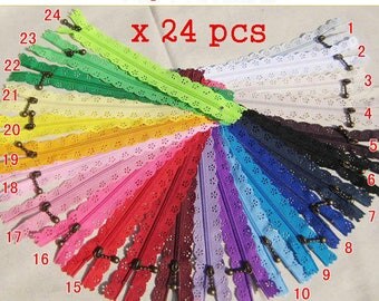 PROMO! 24 x zippers fancy lace lace 20 cm