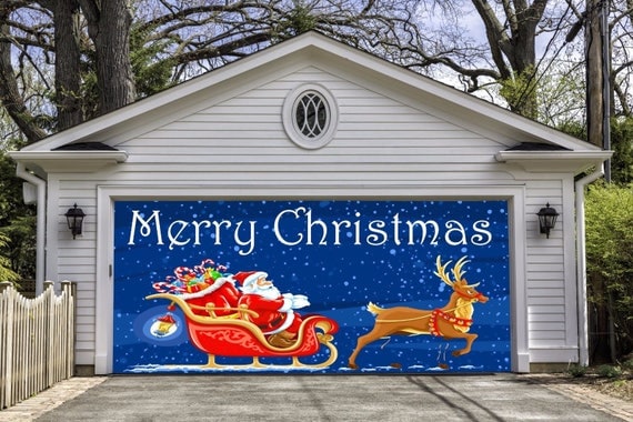 Full Color Christmas Garage Door Mural Christmas Outdoor