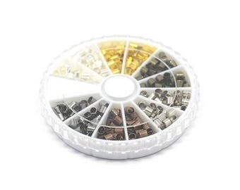 Kit perles tubes à écraser 3 mm Multicolore SKU014259