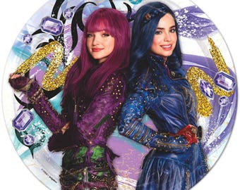 Disney Descendants Round Edible Cake Image Topper Frosting Icing Sheet