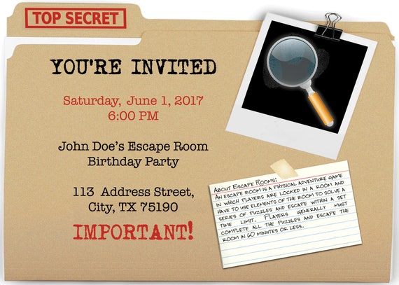 Escape Room Invitation Template 10