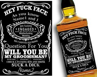 Will you be my Groomsman Label for Whiskey, Groomsman Proposal, Groomsman Gift, Asking Groomsmen, Wedding Invitation Labels, Groomsmen Card