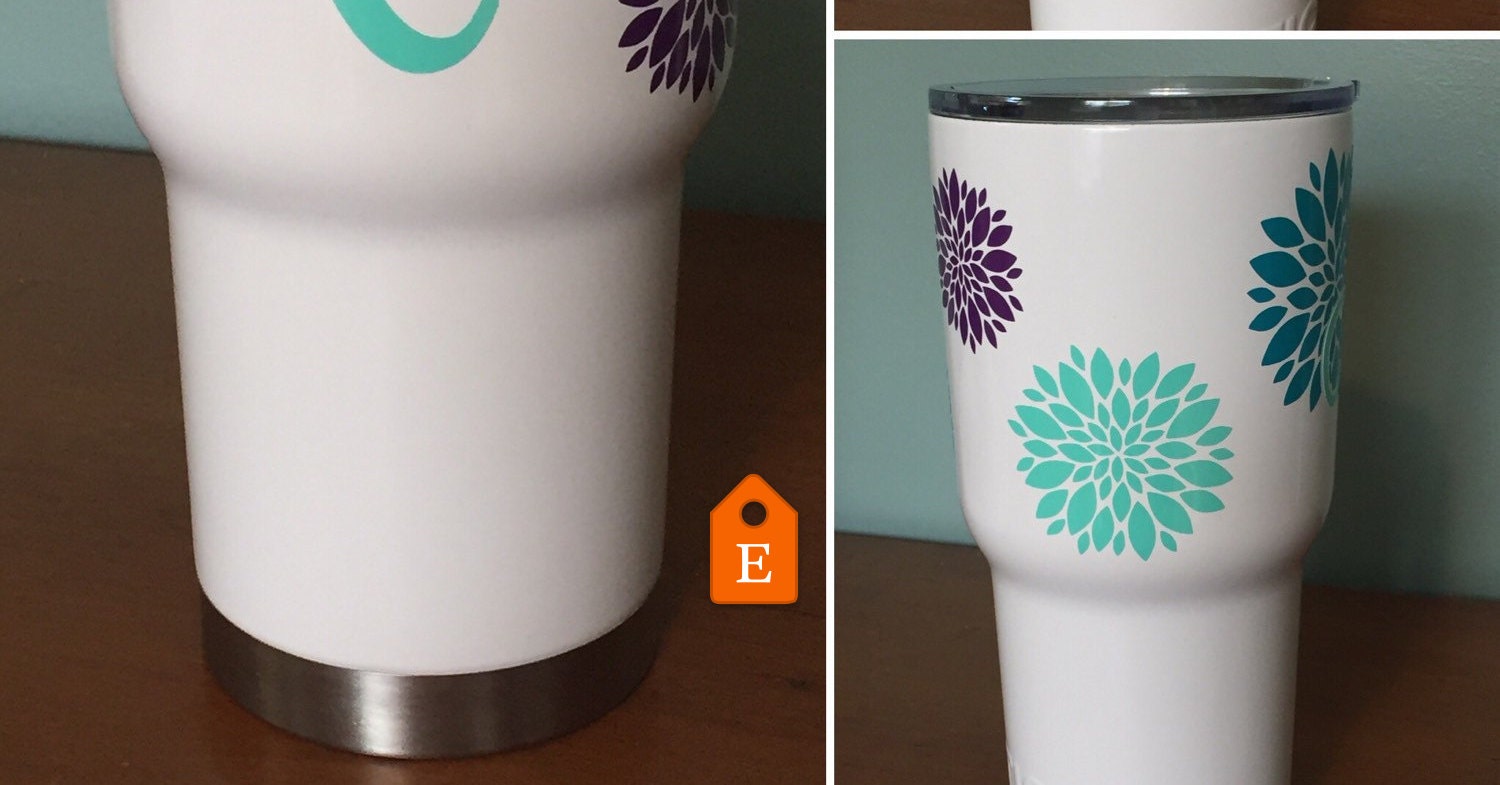 Tumbler WITH Vinyl Decal Powder Coated Stainless Steel