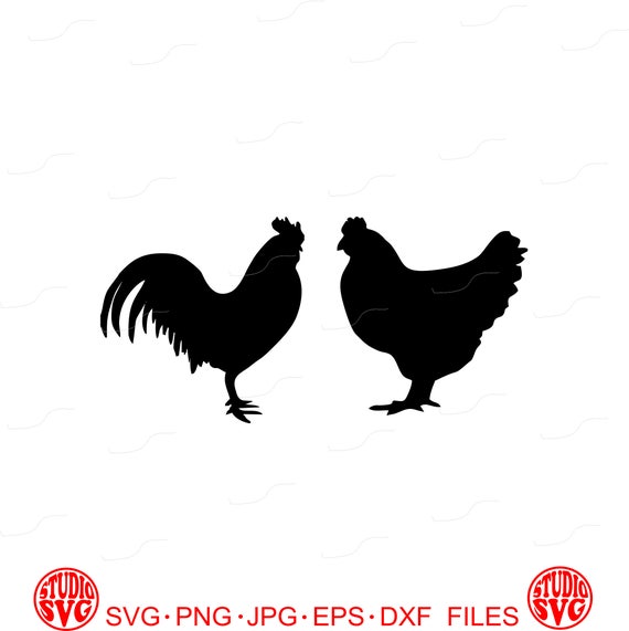 Download Digital Cut File Chicken Rooster Vinyl Cutting File SVG