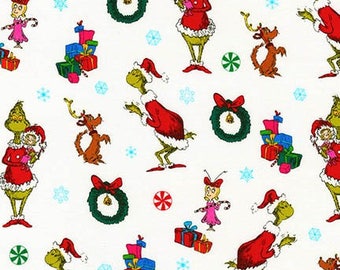 Dr. Seuss How The Grinch Stole Christmas 7 , The Grinch and Cindy Lou Who on white, yard
