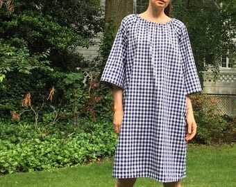 Anais Valentina House Day Dress- Navy and Red